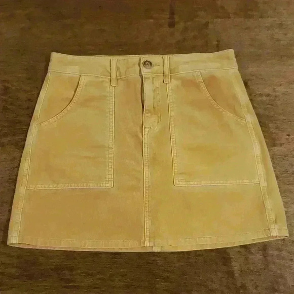 American Eagle Outfitters Dresses & Skirts - American Eagle Outfitters Mustard Yellow Corduroy Fall Fashion Stretch Skirt 4